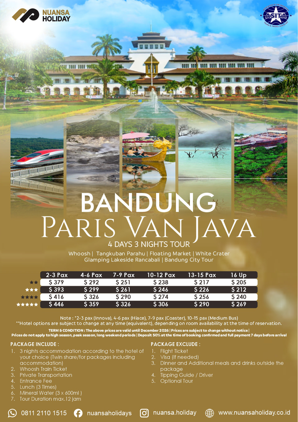 Bandung Paris Van Java 4 Days 3 Nights Tour