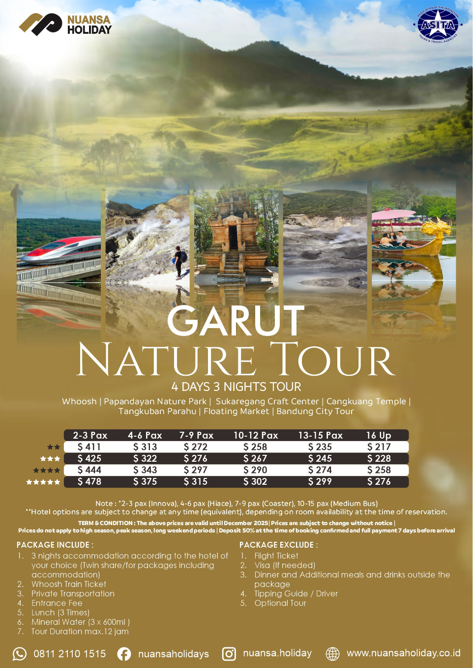 Garut Nature Tour 4 Days 3 Nights