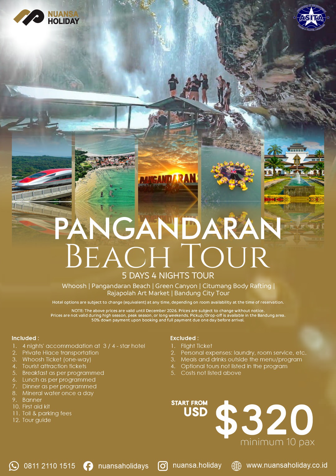 Pangandaran Beach Tour Package 5 Days 4 Nights